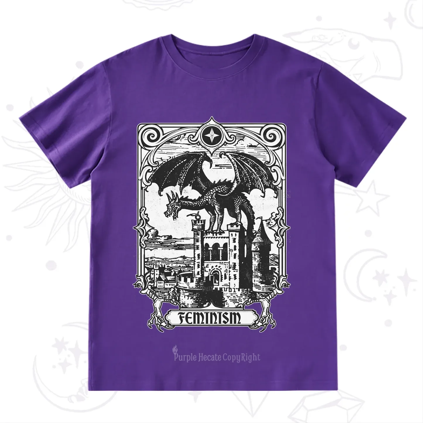 Purplehecate Medieval Feminist Dragon T-Shirt