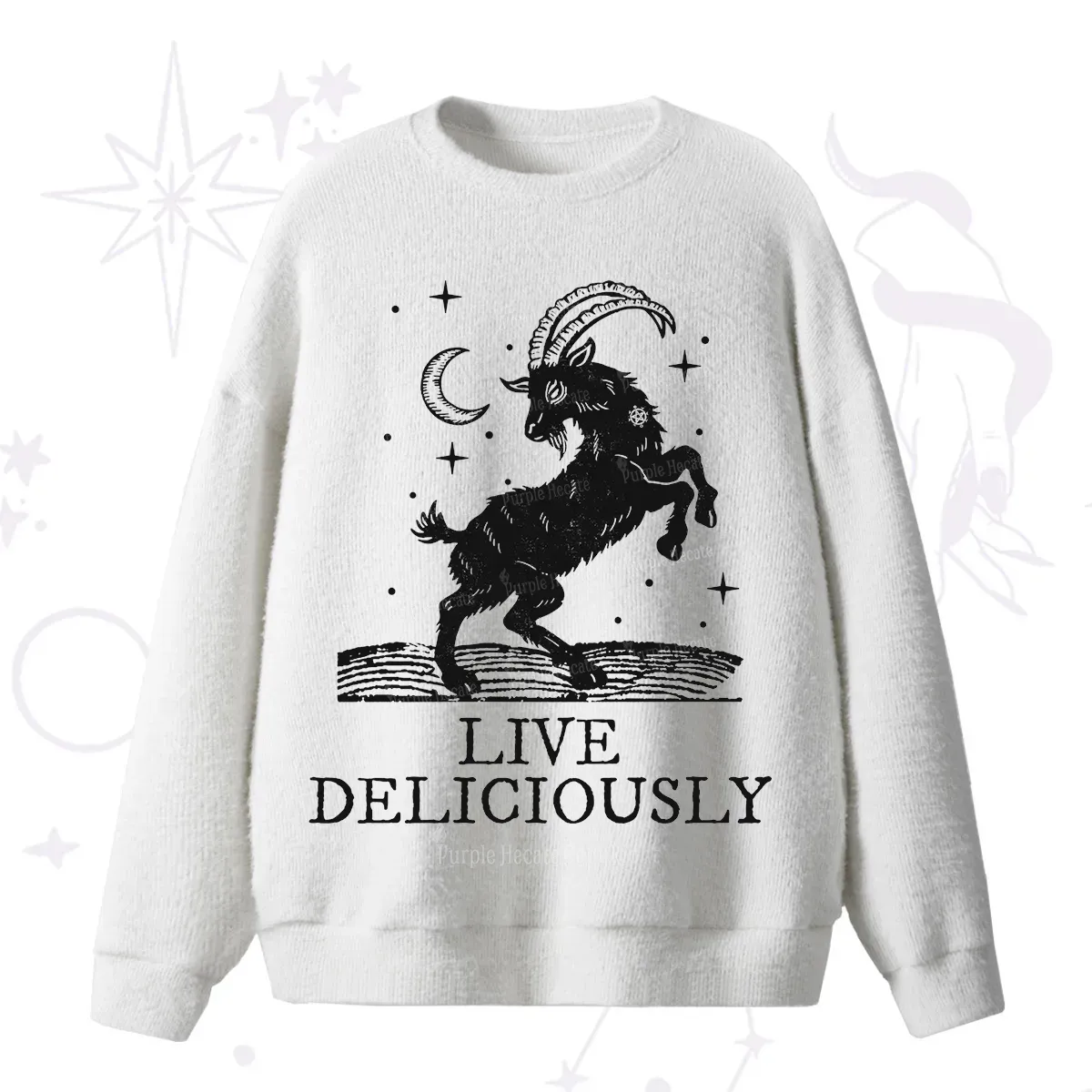 Purplehecate Live Deliciously Fuzzy Ugly Sweater