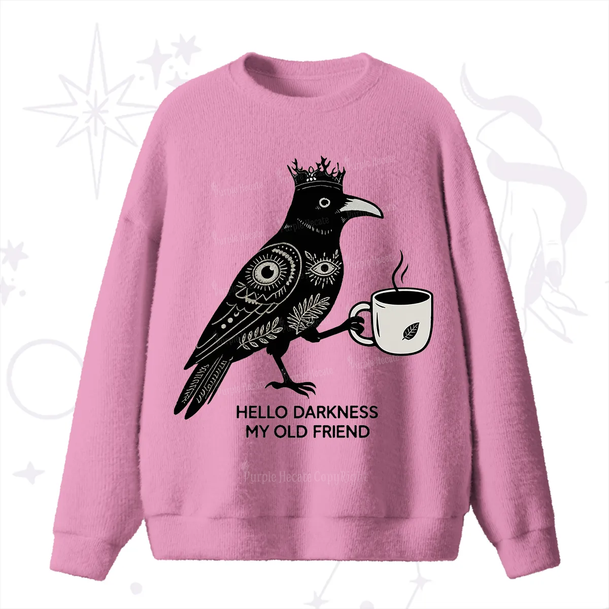 Purplehecate Hello Darkness My Old Friend Fuzzy Ugly Sweater