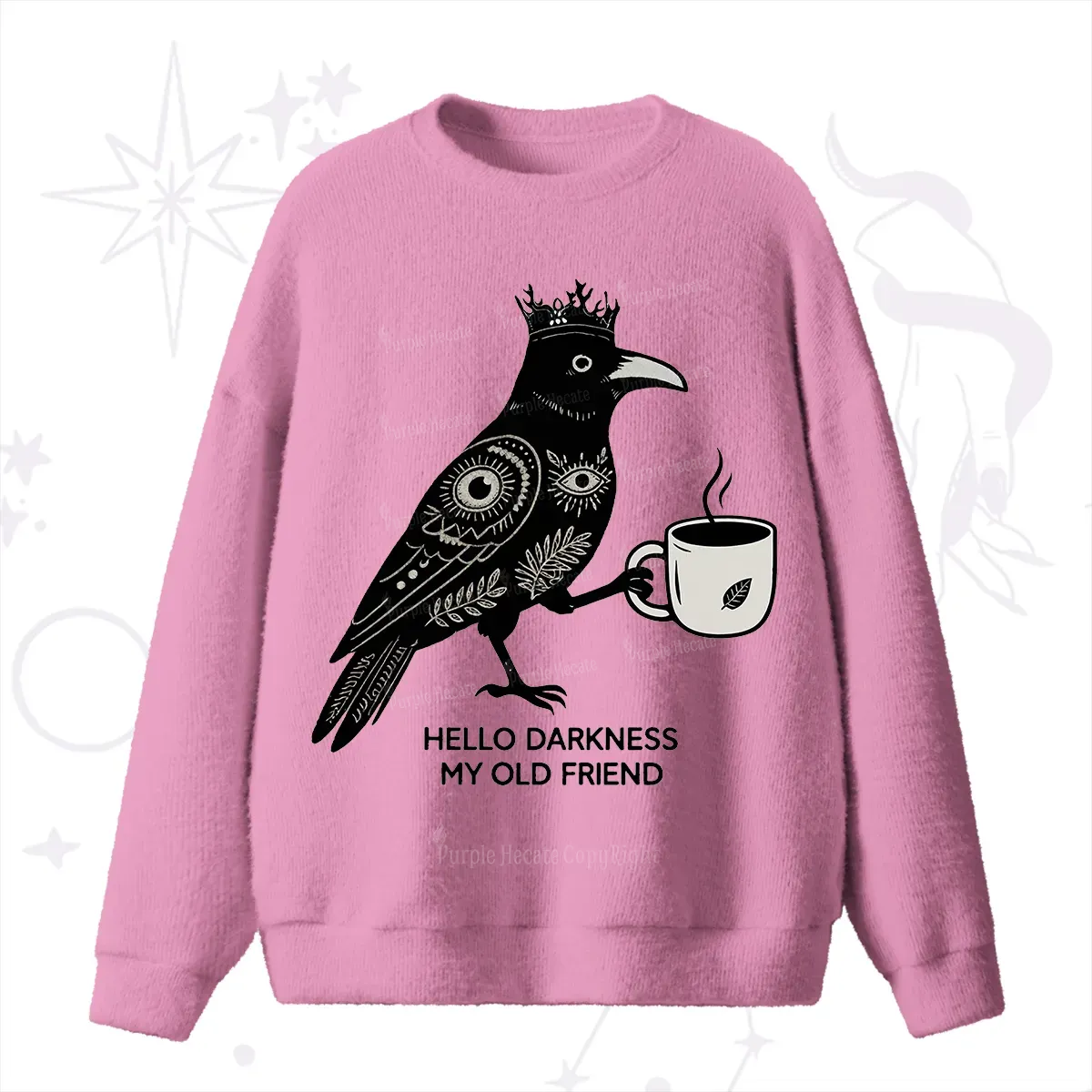 Purplehecate Hello Darkness My Old Friend Fuzzy Ugly Sweater