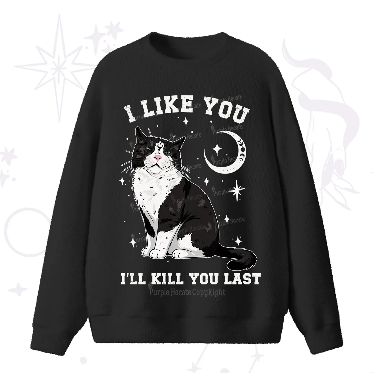 Purplehecate I Like You I'll Kill You Last Fuzzy Ugly Sweater