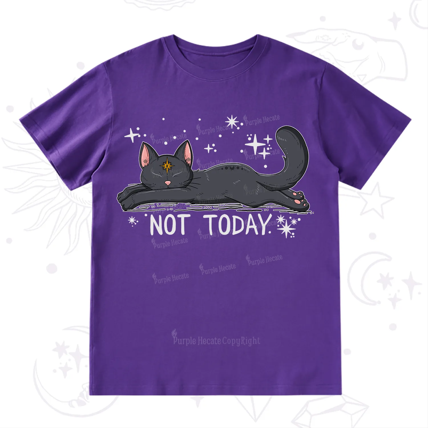 Purplehecate Not Today Cat T-Shirt