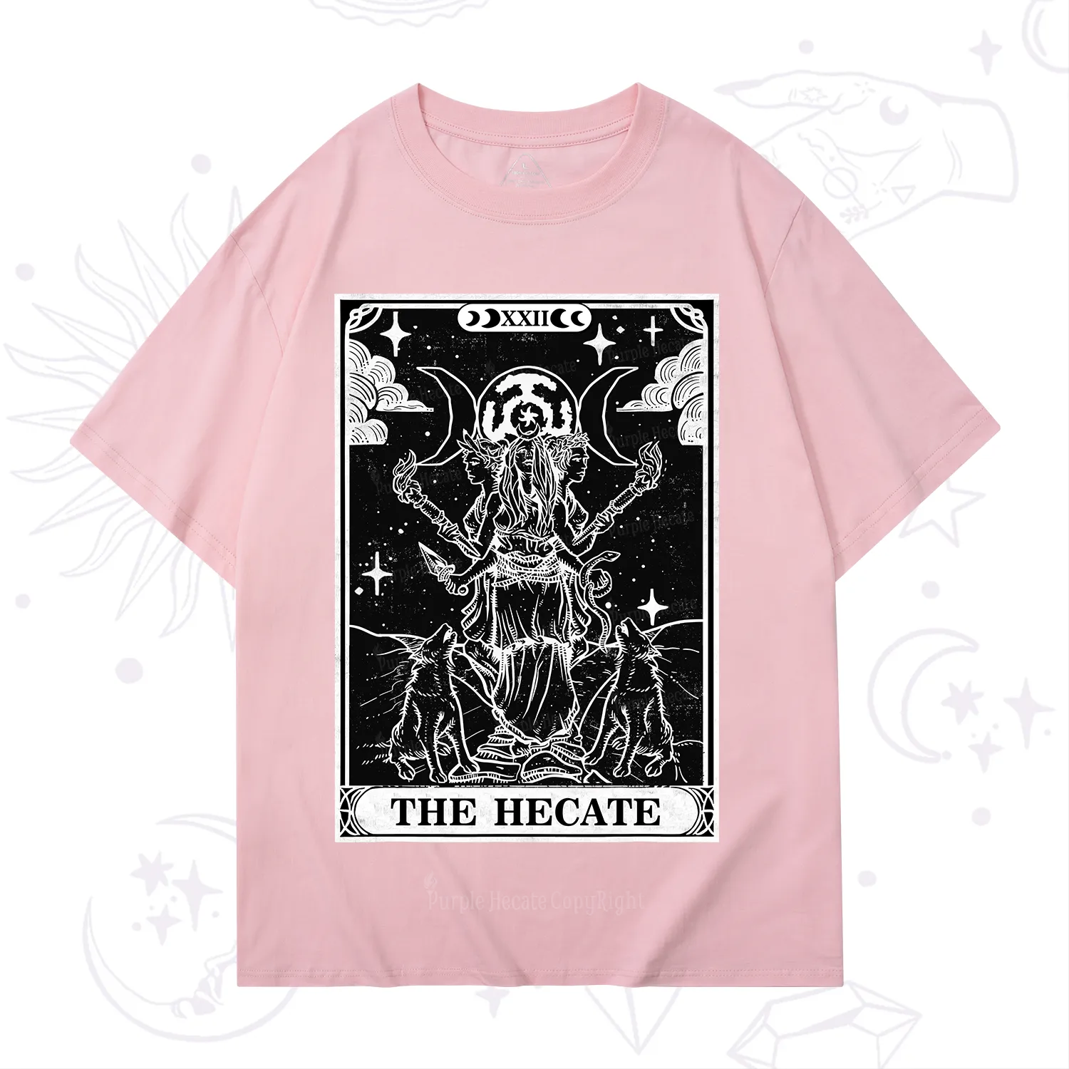 Purplehecate The Dark Moon Goddess Hecate Tarot T-Shirt