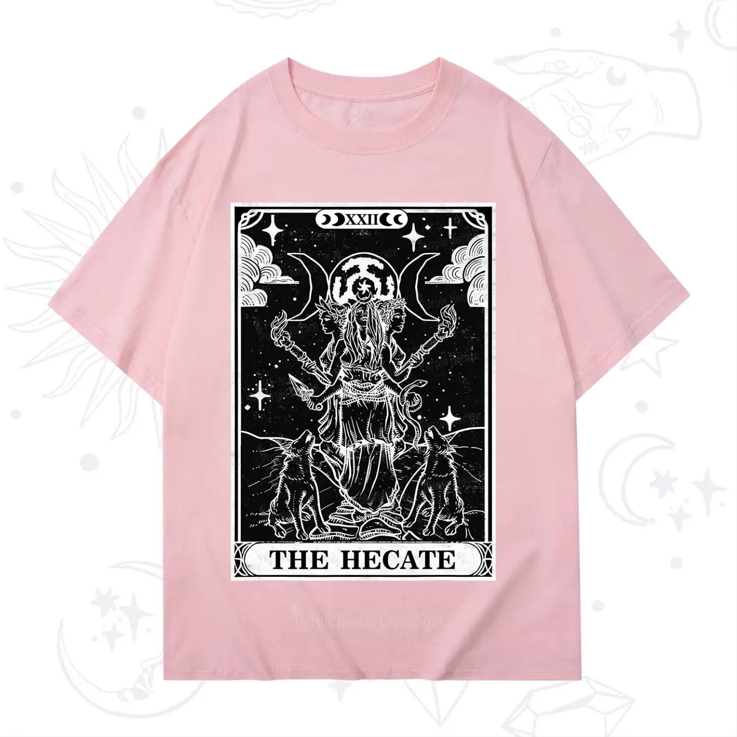 Purplehecate The Dark Moon Goddess Hecate Tarot T-Shirt