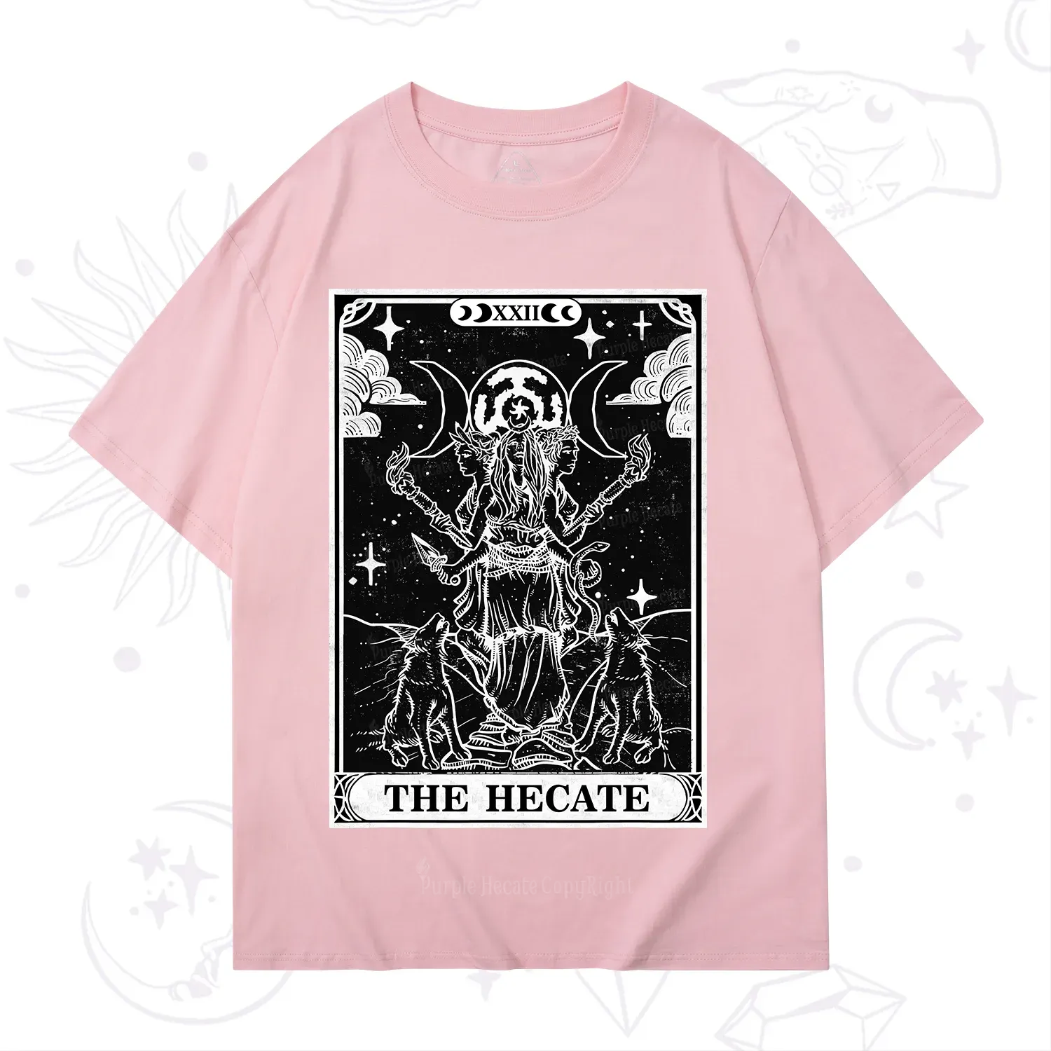 Purplehecate The Dark Moon Goddess Hecate Tarot T-Shirt
