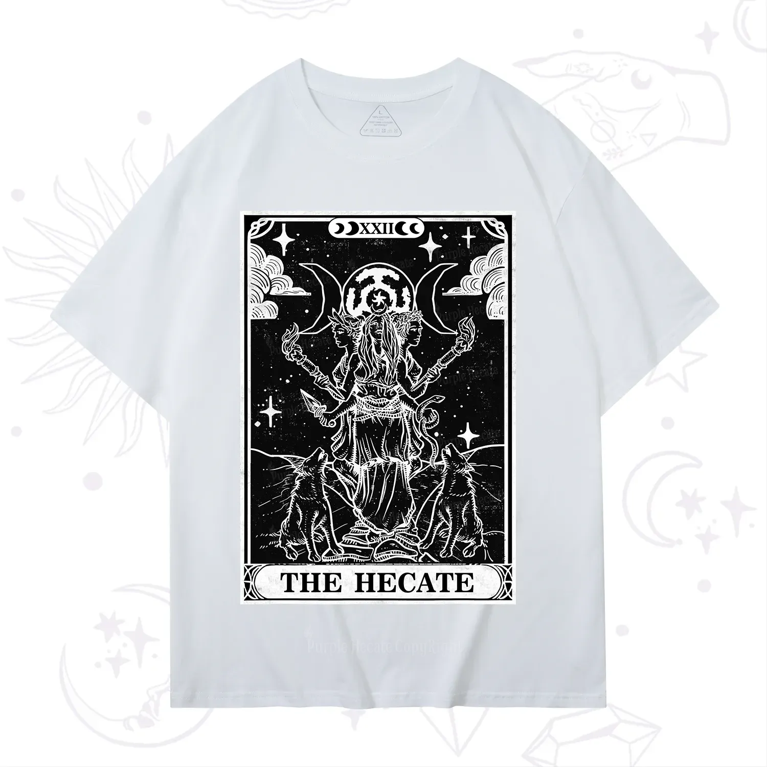 Purplehecate The Dark Moon Goddess Hecate Tarot T-Shirt