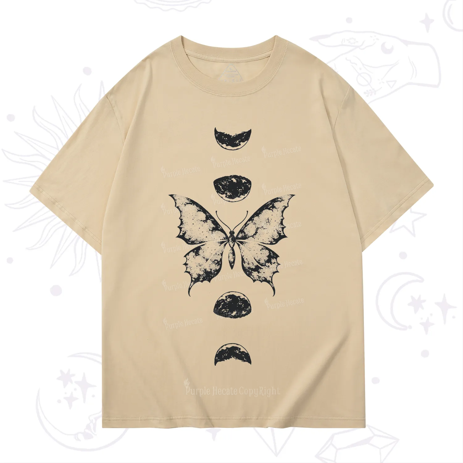 Purplehecate Lunar Butterfly Phases T-Shirt