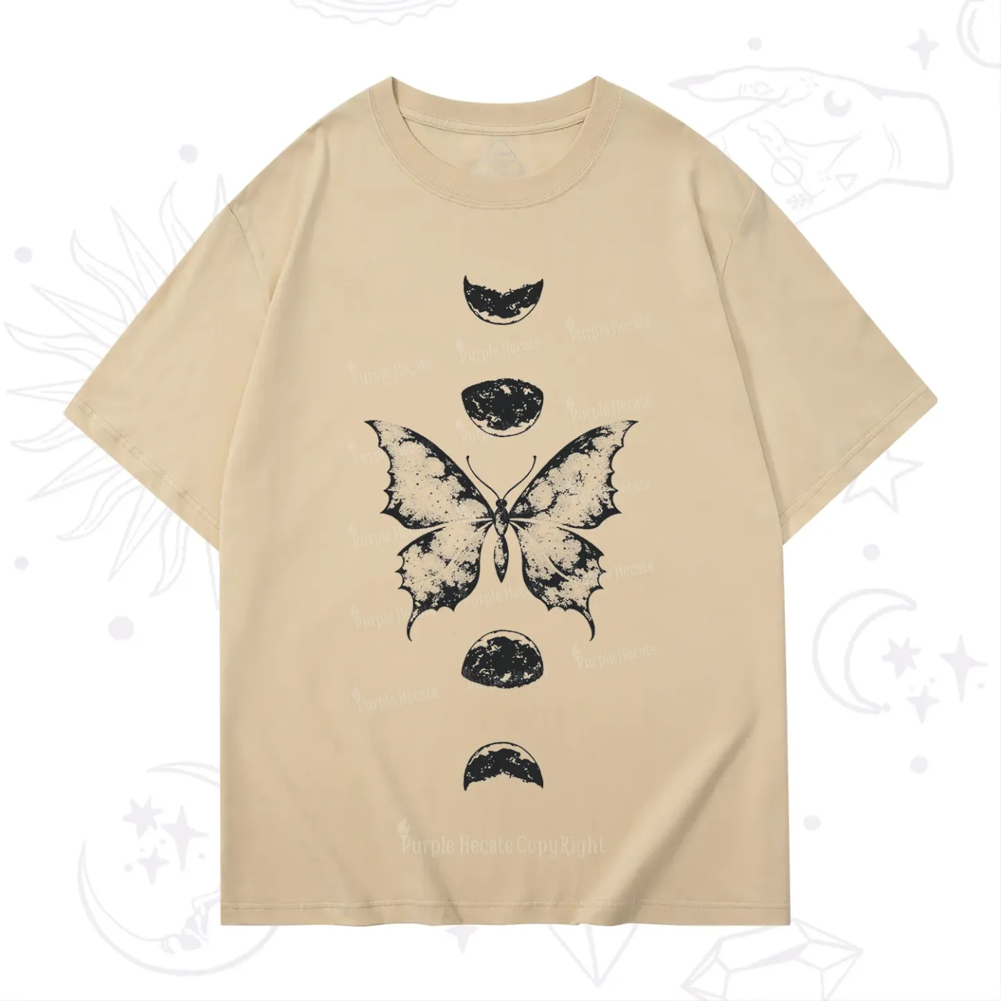 Purplehecate Lunar Butterfly Phases T-Shirt