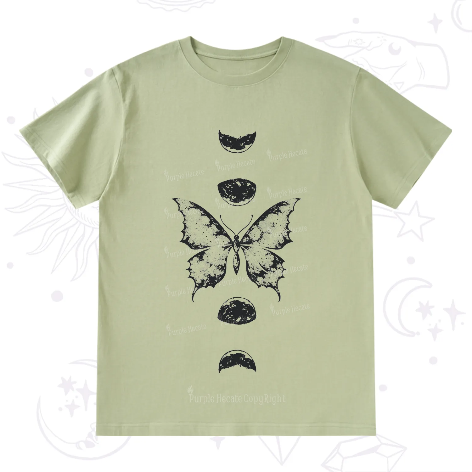 Purplehecate Lunar Butterfly Phases T-Shirt