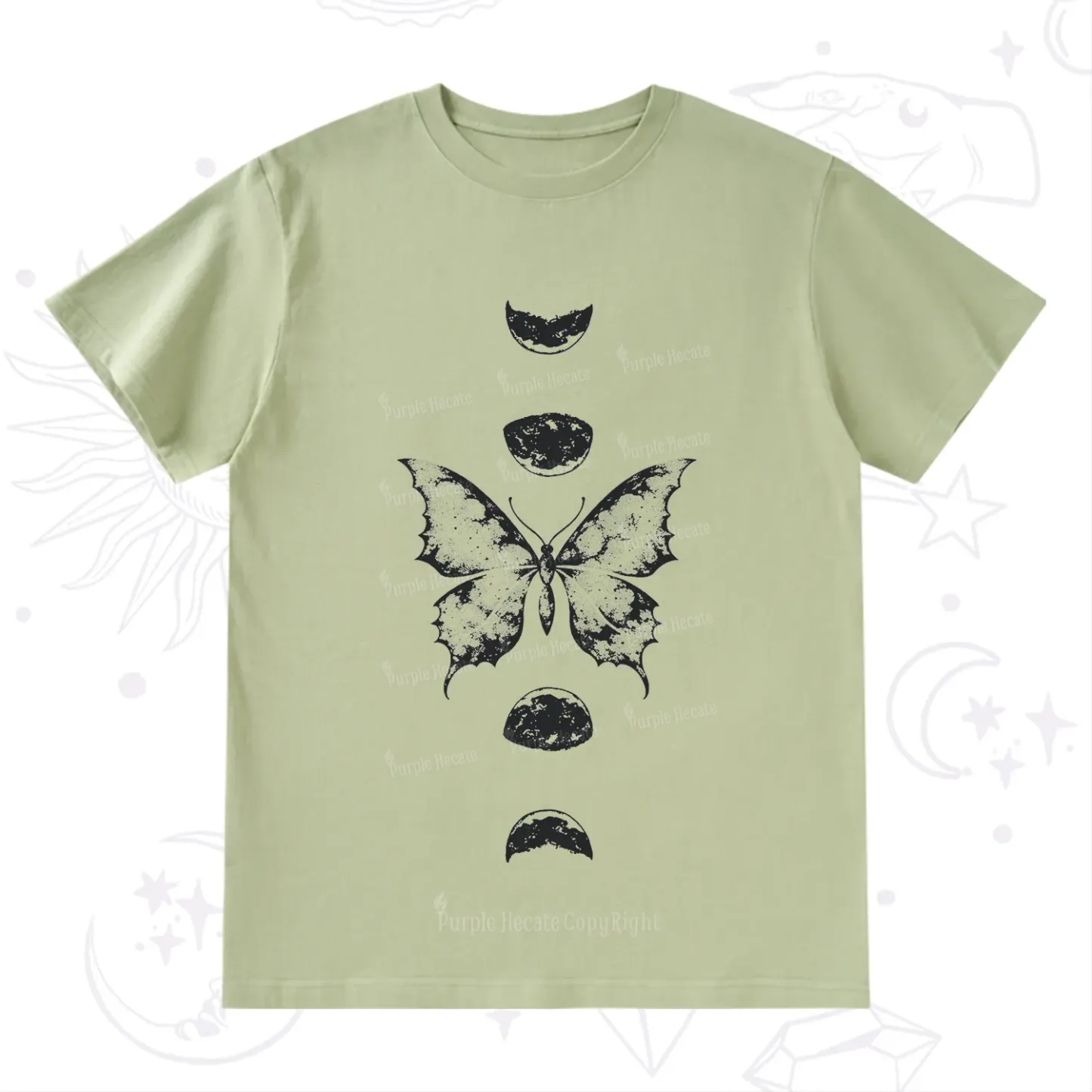 Purplehecate Lunar Butterfly Phases T-Shirt
