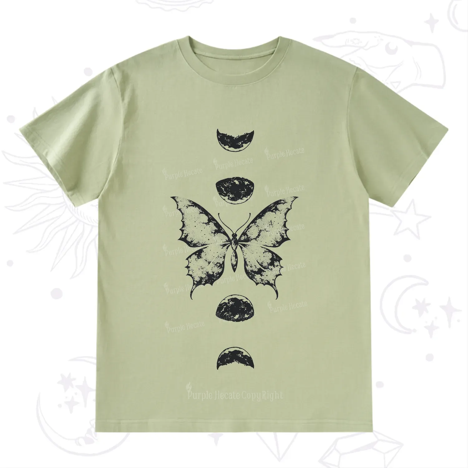 Purplehecate Lunar Butterfly Phases T-Shirt