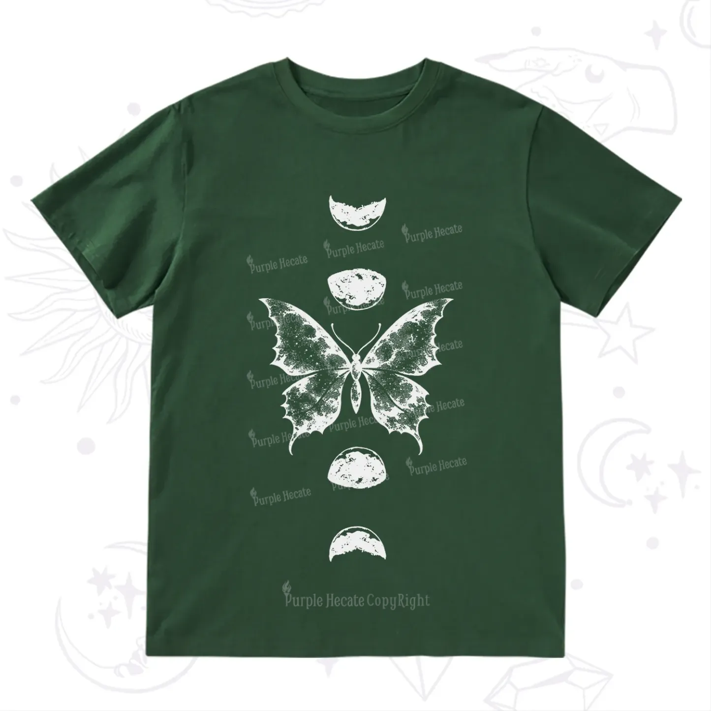 Purplehecate Lunar Butterfly Phases T-Shirt