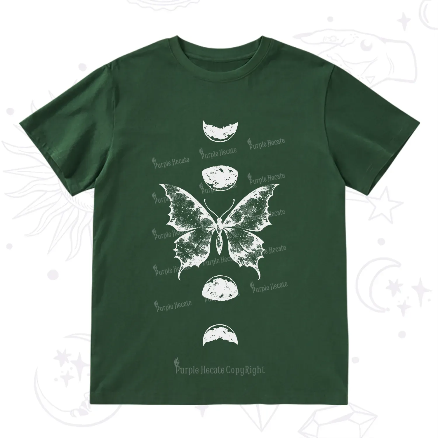 Purplehecate Lunar Butterfly Phases T-Shirt