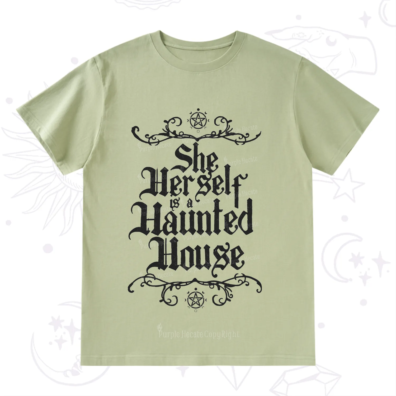 Purplehecate She Herself is a Haunted House T-Shirt