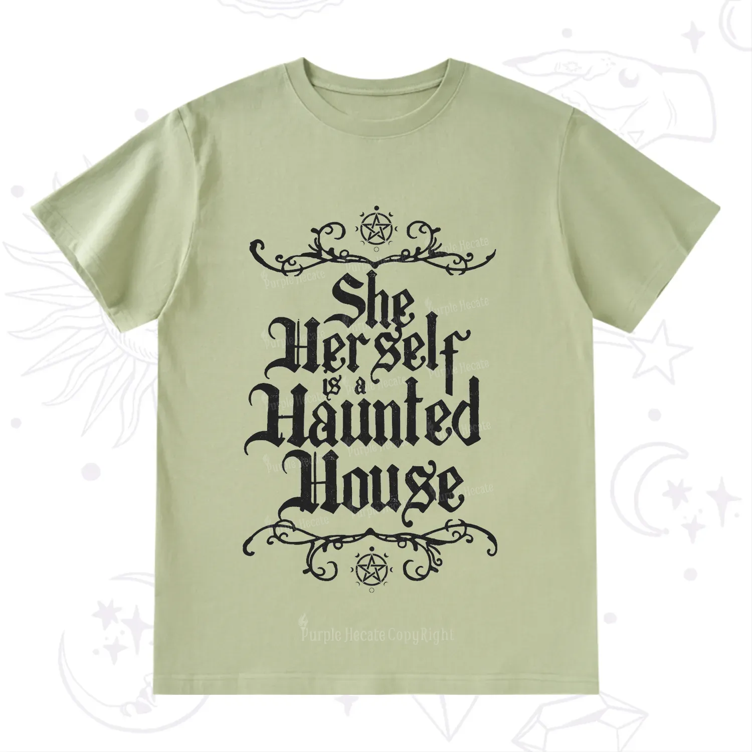 Purplehecate She Herself is a Haunted House T-Shirt