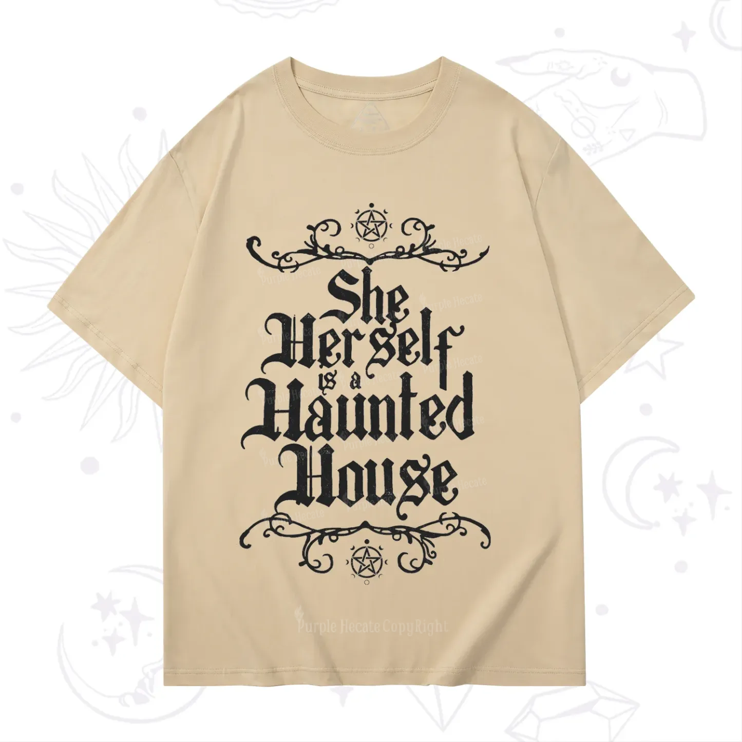 Purplehecate She Herself is a Haunted House T-Shirt