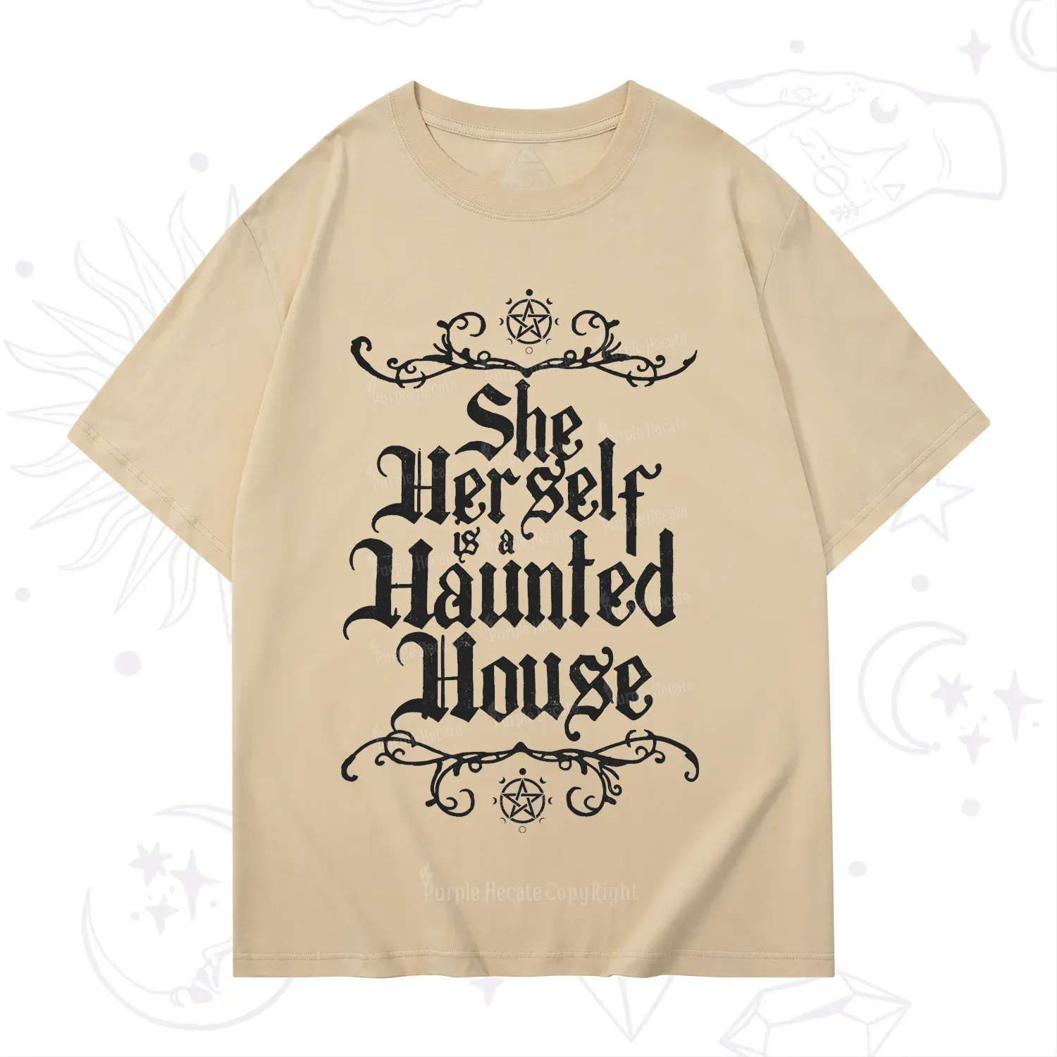 Purplehecate She Herself is a Haunted House T-Shirt