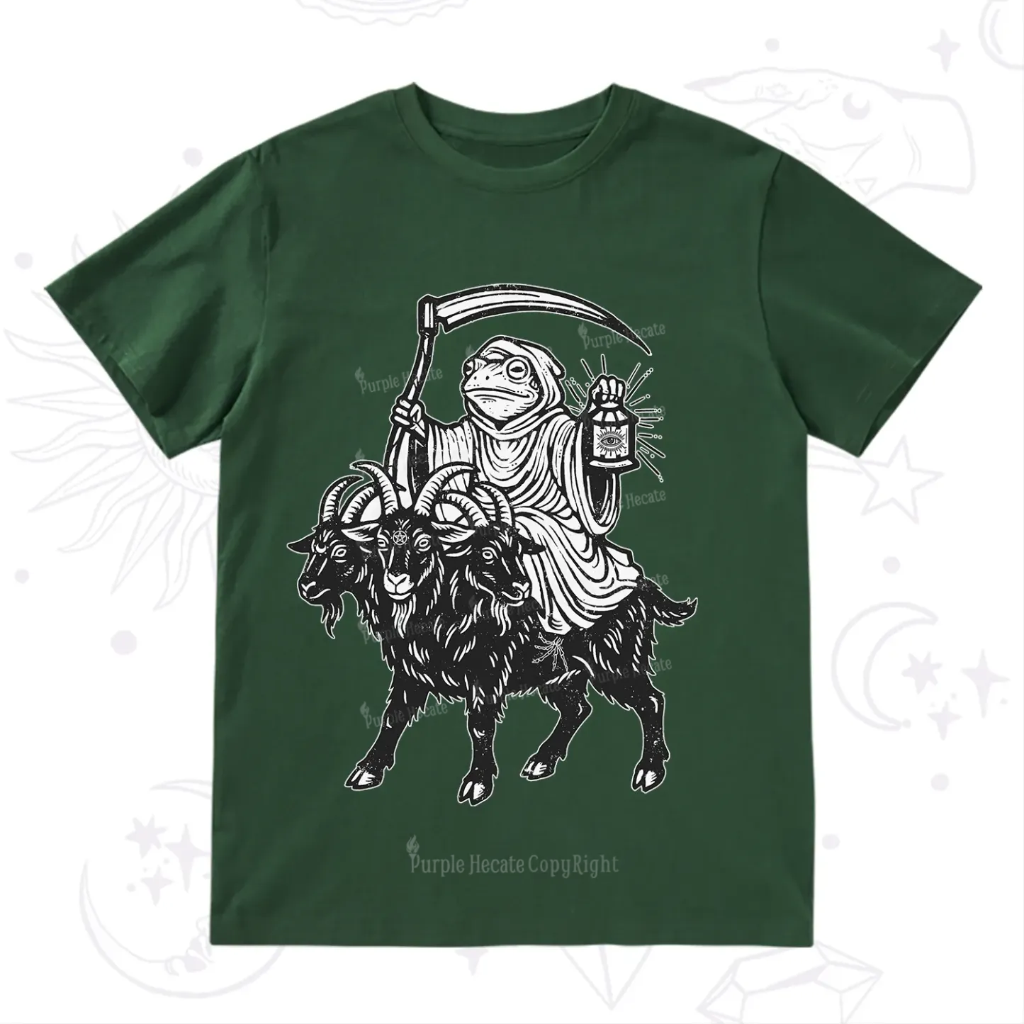 Purplehecate Death Frog Goat Rider T-Shirt