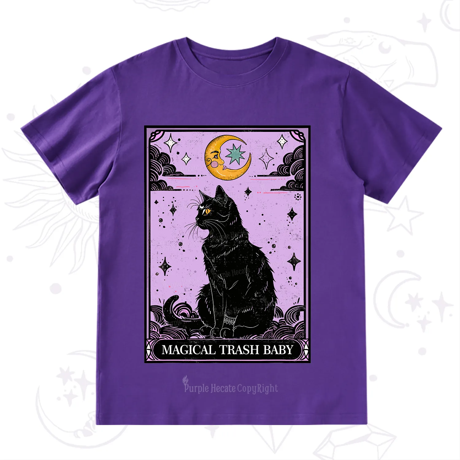 Purplehecate Magical Trash Baby Tarot Cat T-Shirt
