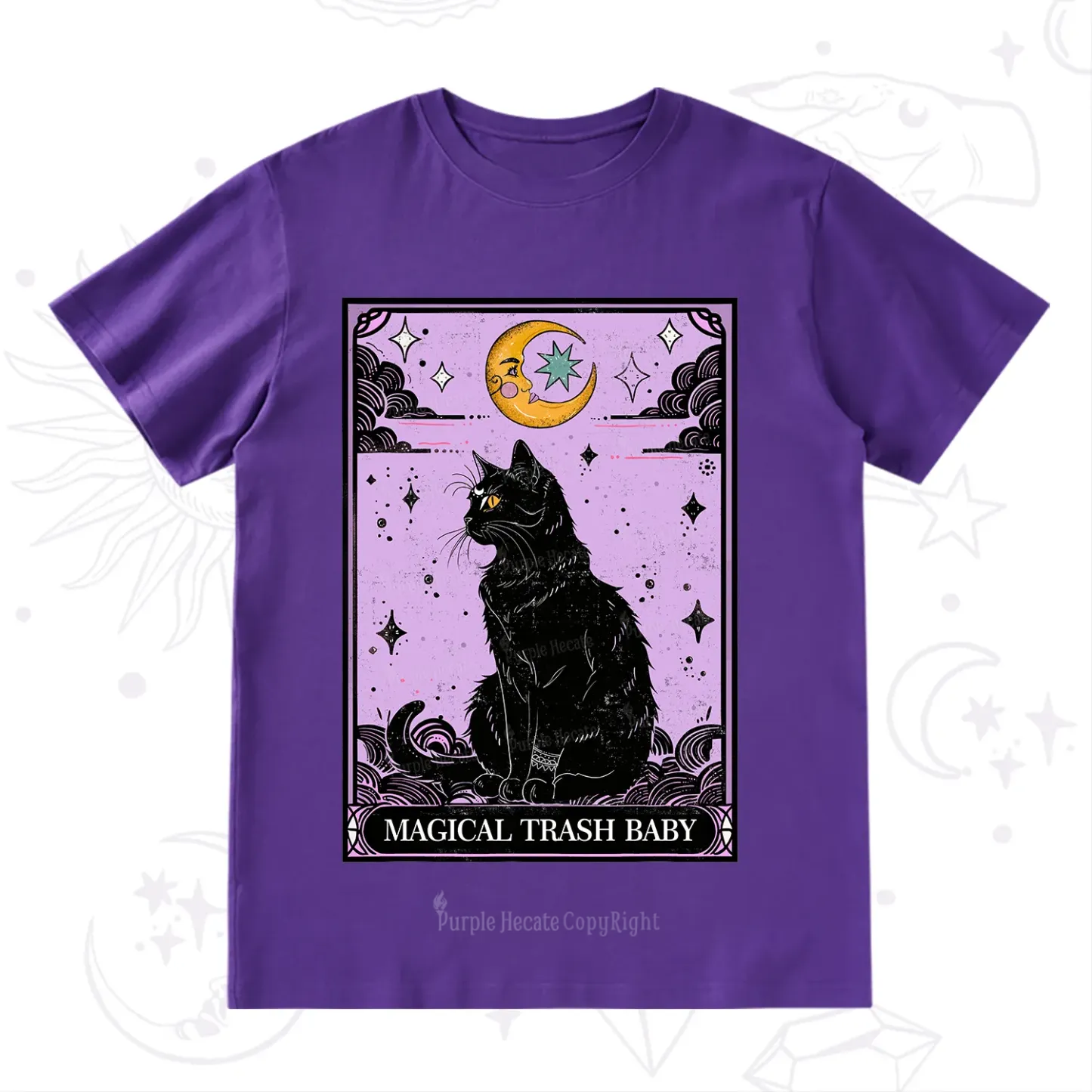Purplehecate Magical Trash Baby Tarot Cat T-Shirt