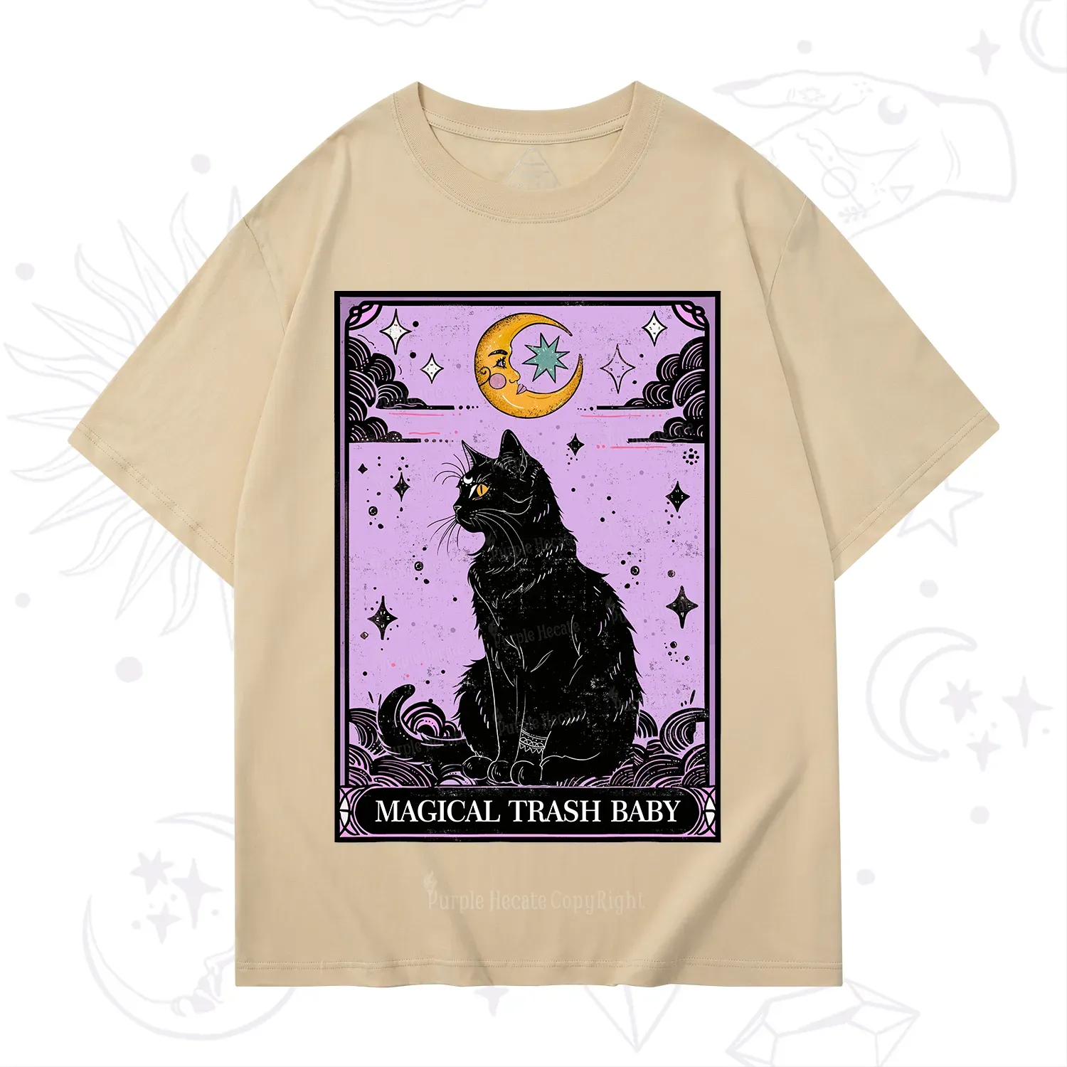 Purplehecate Magical Trash Baby Tarot Cat T-Shirt