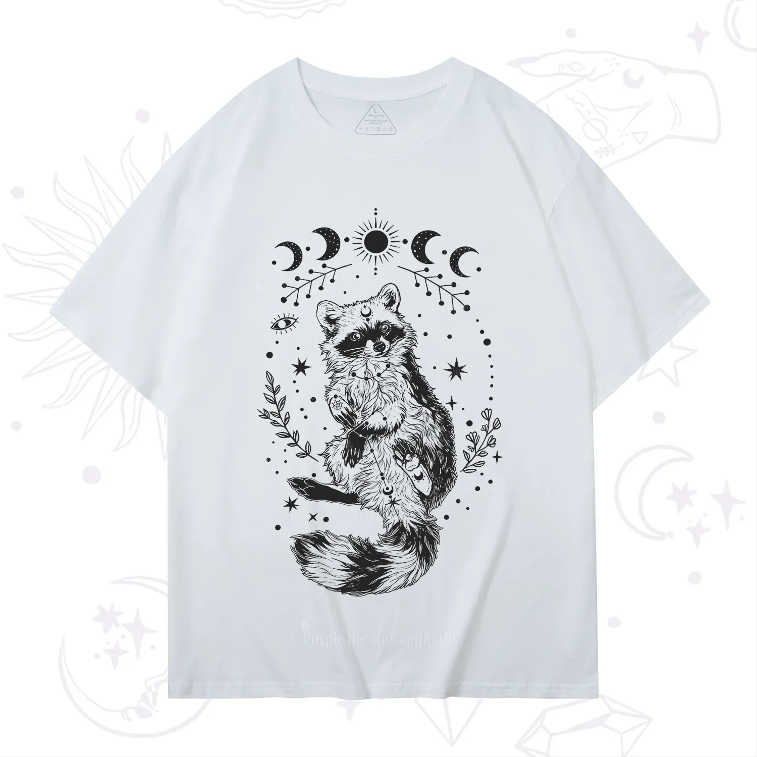 Purplehecate Lunar Magic Raccoon T-Shirt