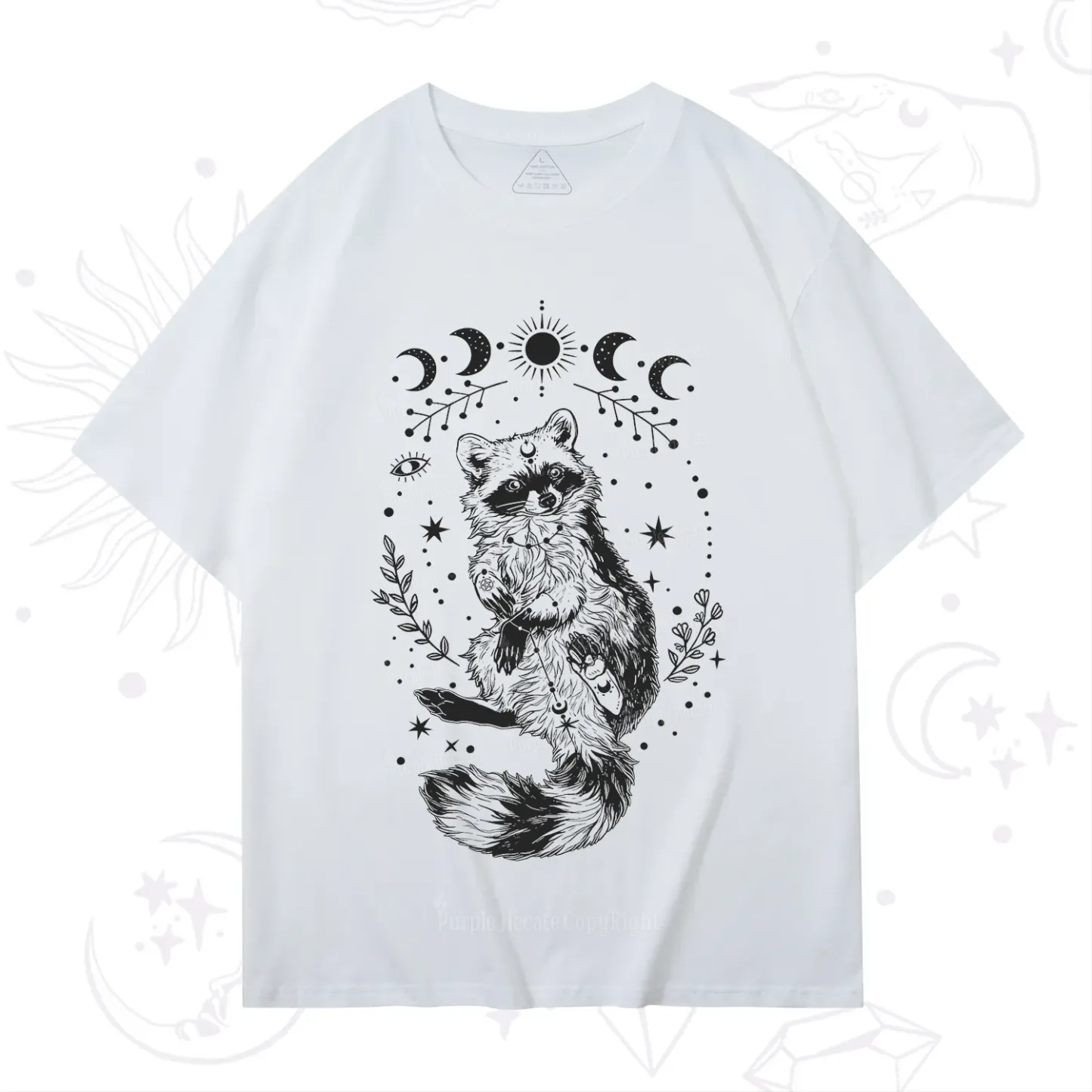 Purplehecate Lunar Magic Raccoon T-Shirt