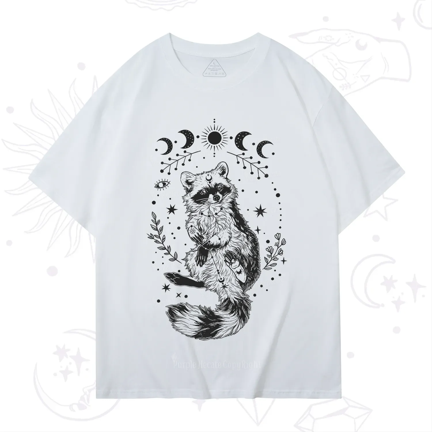 Purplehecate Lunar Magic Raccoon T-Shirt