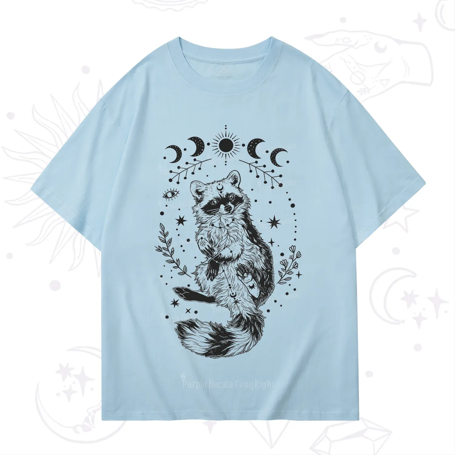 Purplehecate Lunar Magic Raccoon T-Shirt
