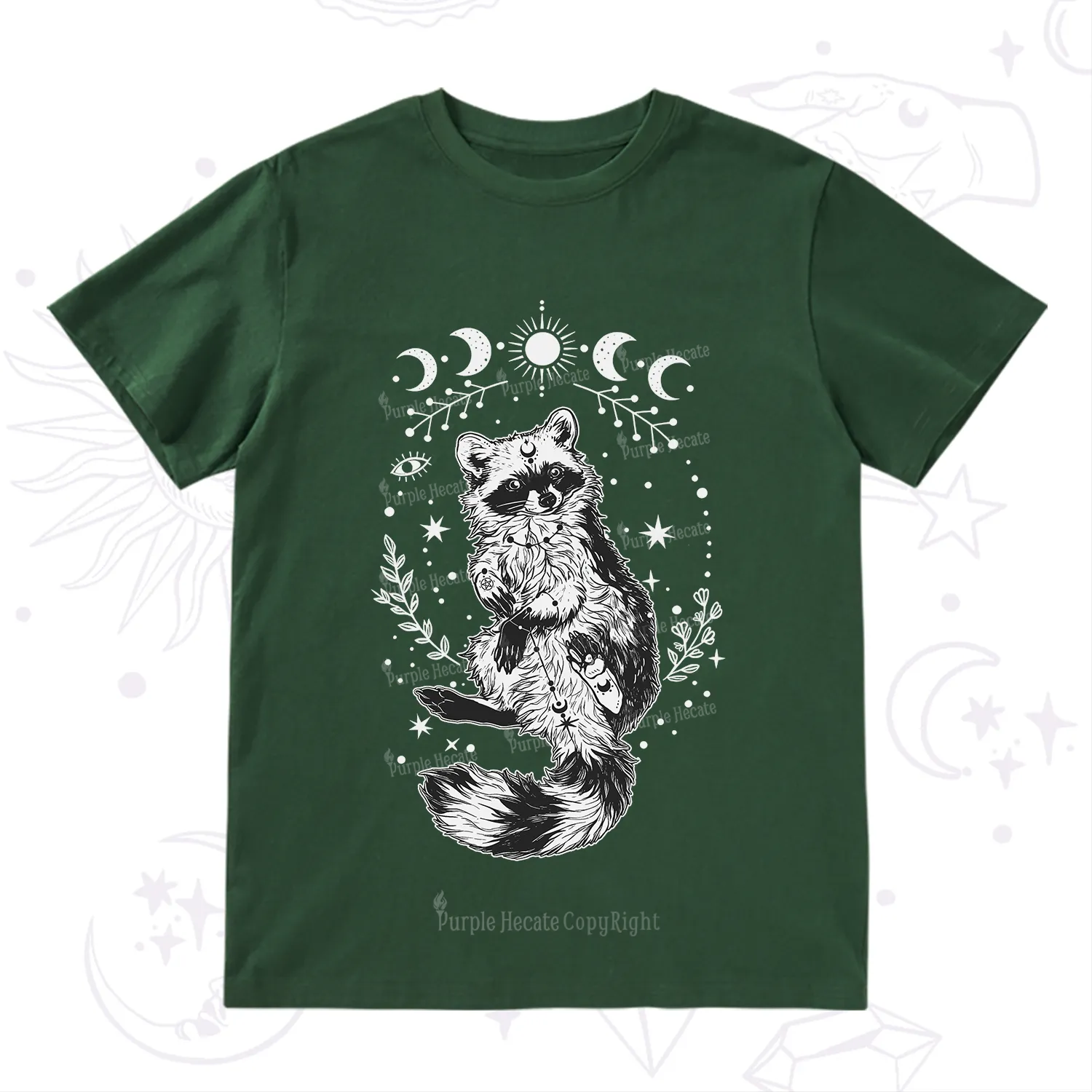 Purplehecate Lunar Magic Raccoon T-Shirt