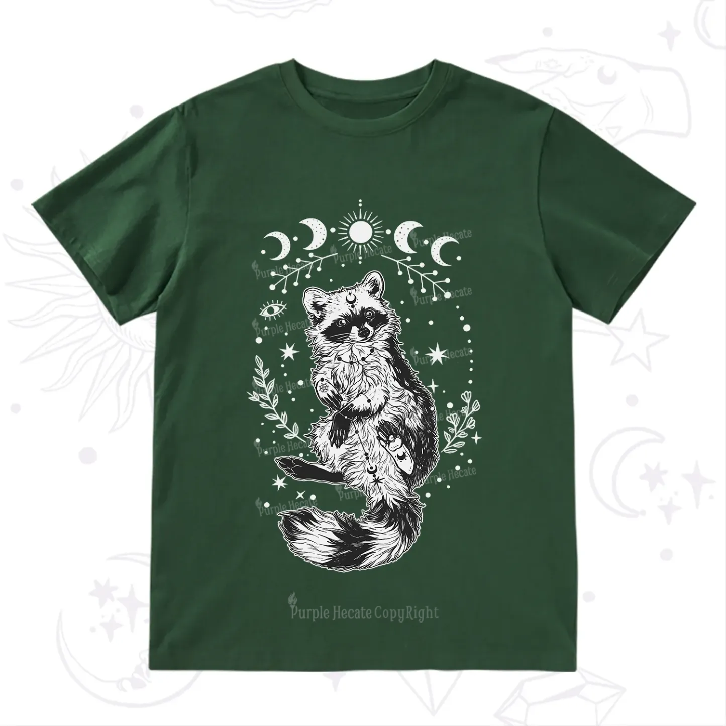 Purplehecate Lunar Magic Raccoon T-Shirt