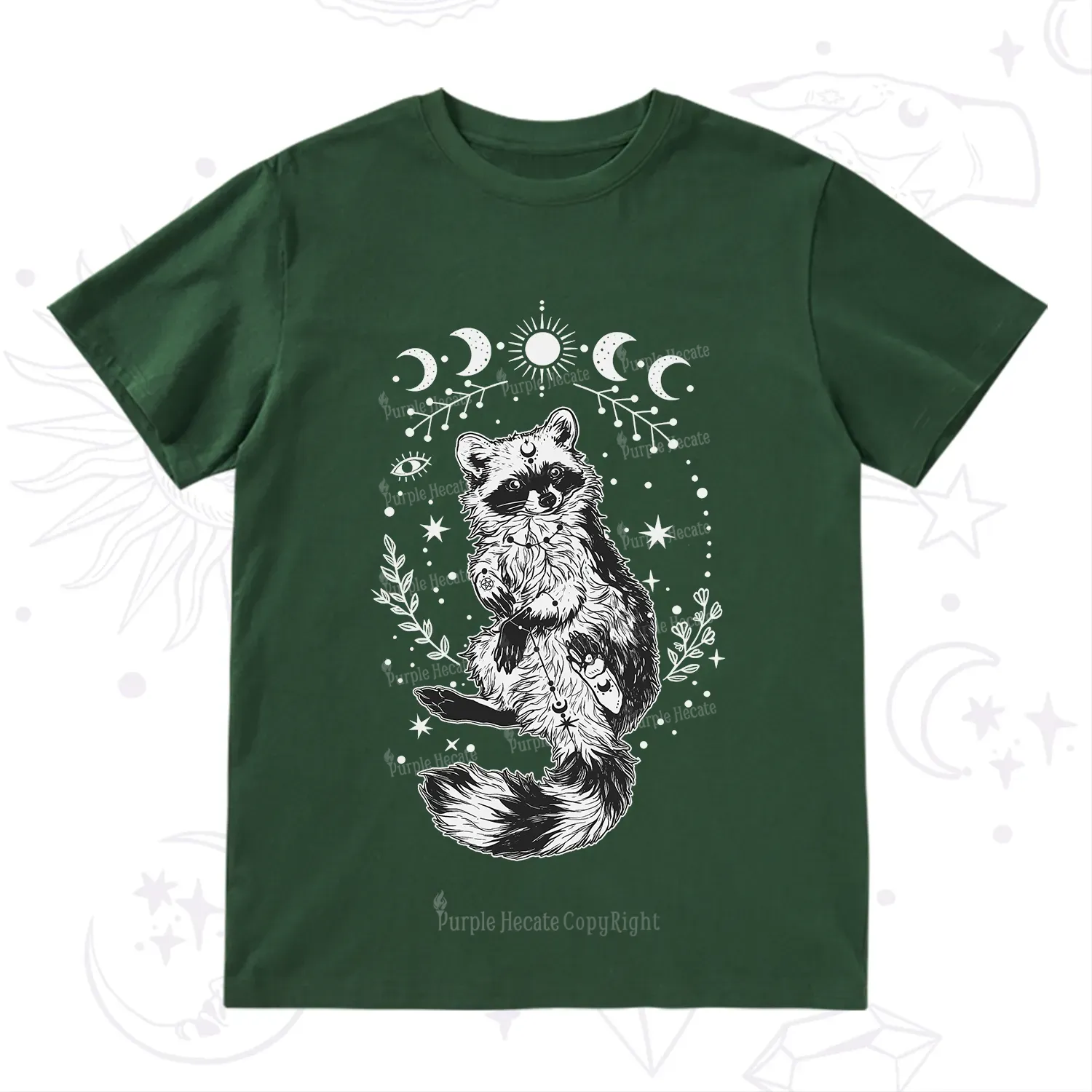 Purplehecate Lunar Magic Raccoon T-Shirt