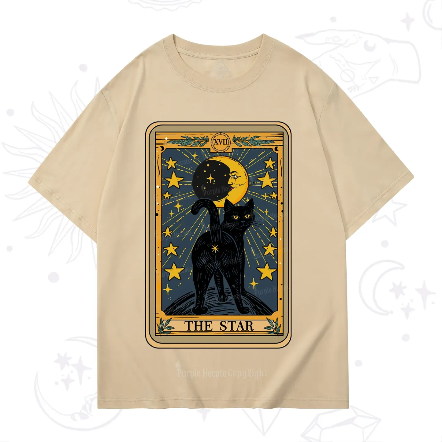 Purplehecate The Star Tarot Cat T-Shirt