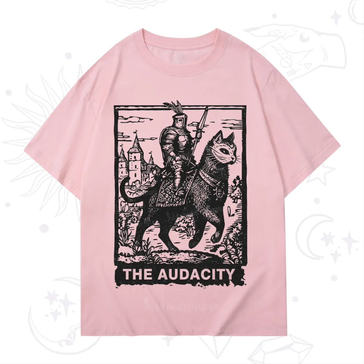 Purplehecate The Audacity Knight Cat T-Shirt