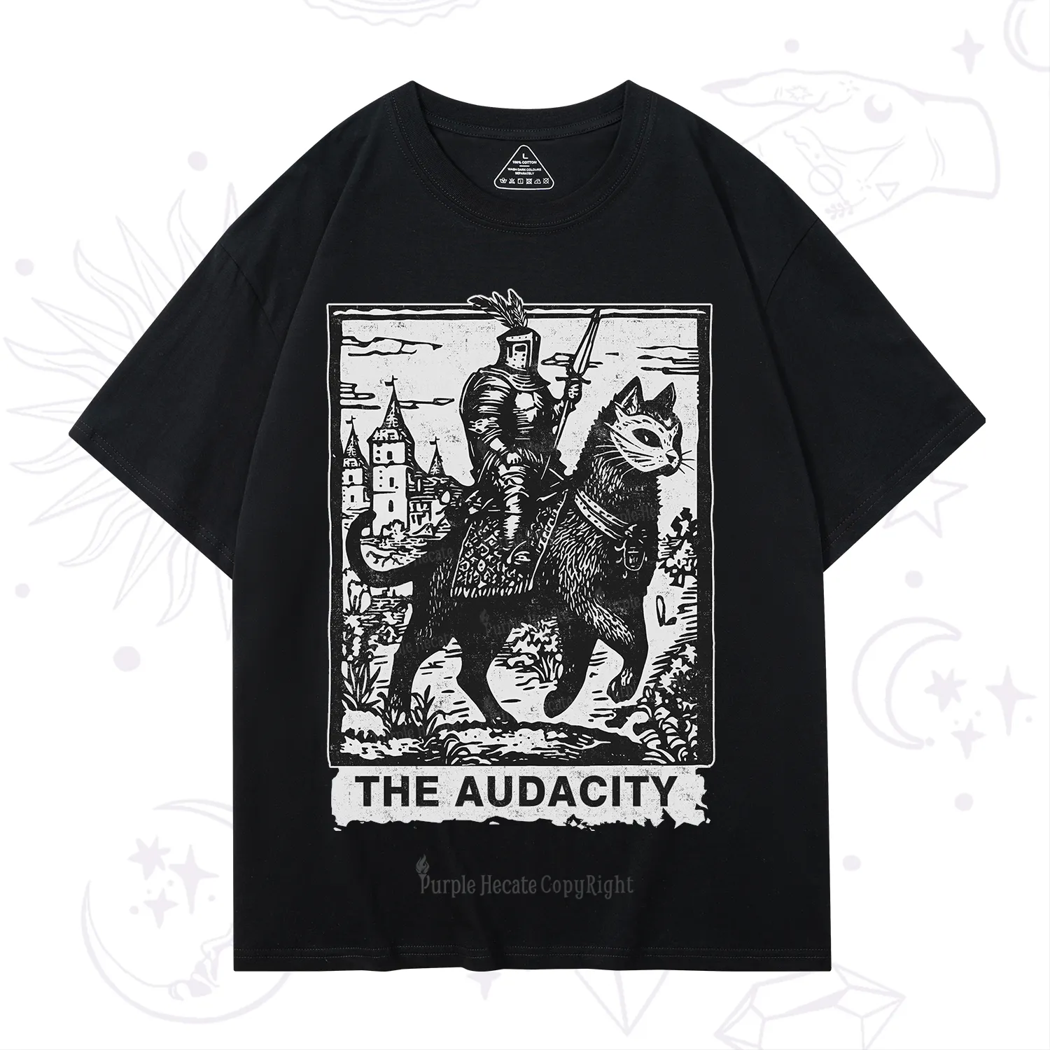 Purplehecate The Audacity Knight Cat T-Shirt