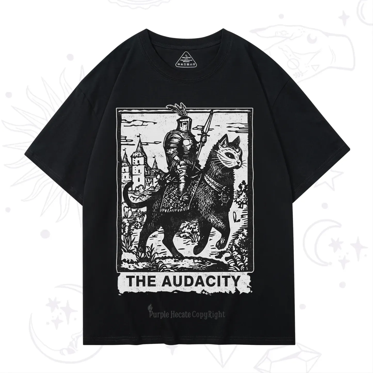 Purplehecate The Audacity Knight Cat T-Shirt