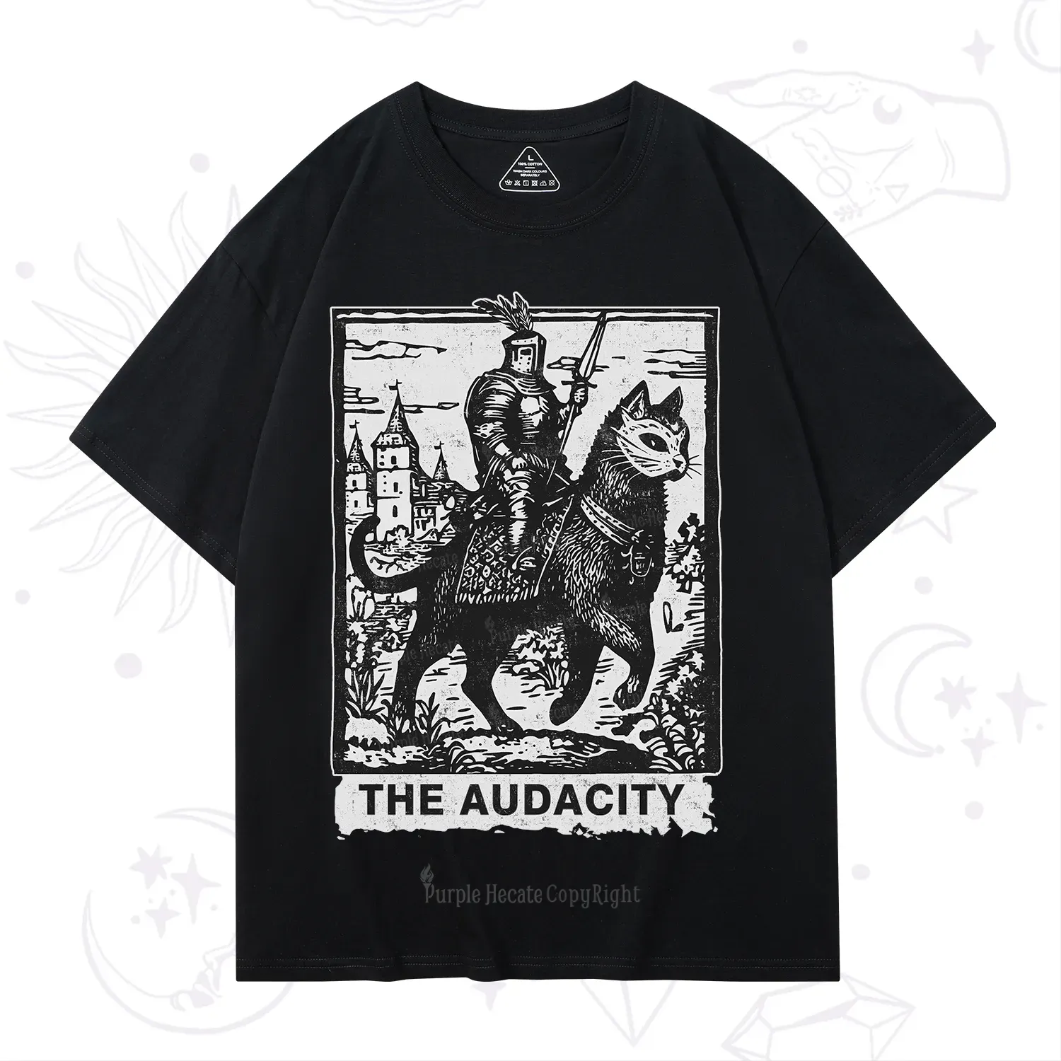 Purplehecate The Audacity Knight Cat T-Shirt