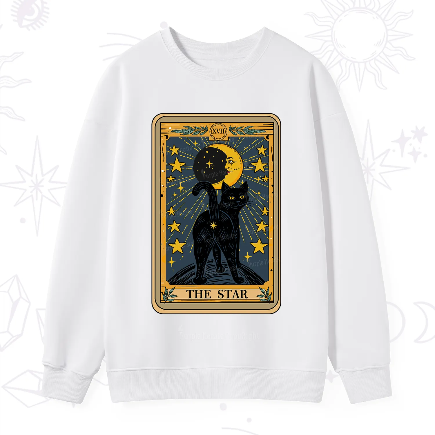 Purplehecate The Star Tarot Cat Sweatshirt