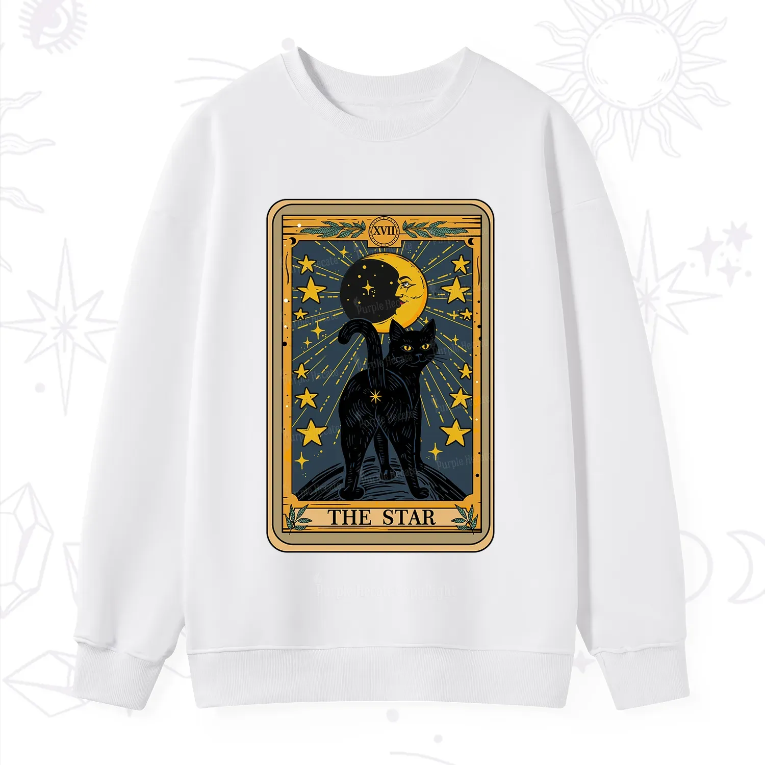 Purplehecate The Star Tarot Cat Sweatshirt