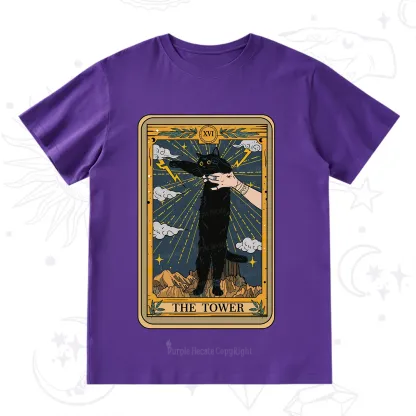 Purplehecate The Tower Cats Tarot T-Shirt