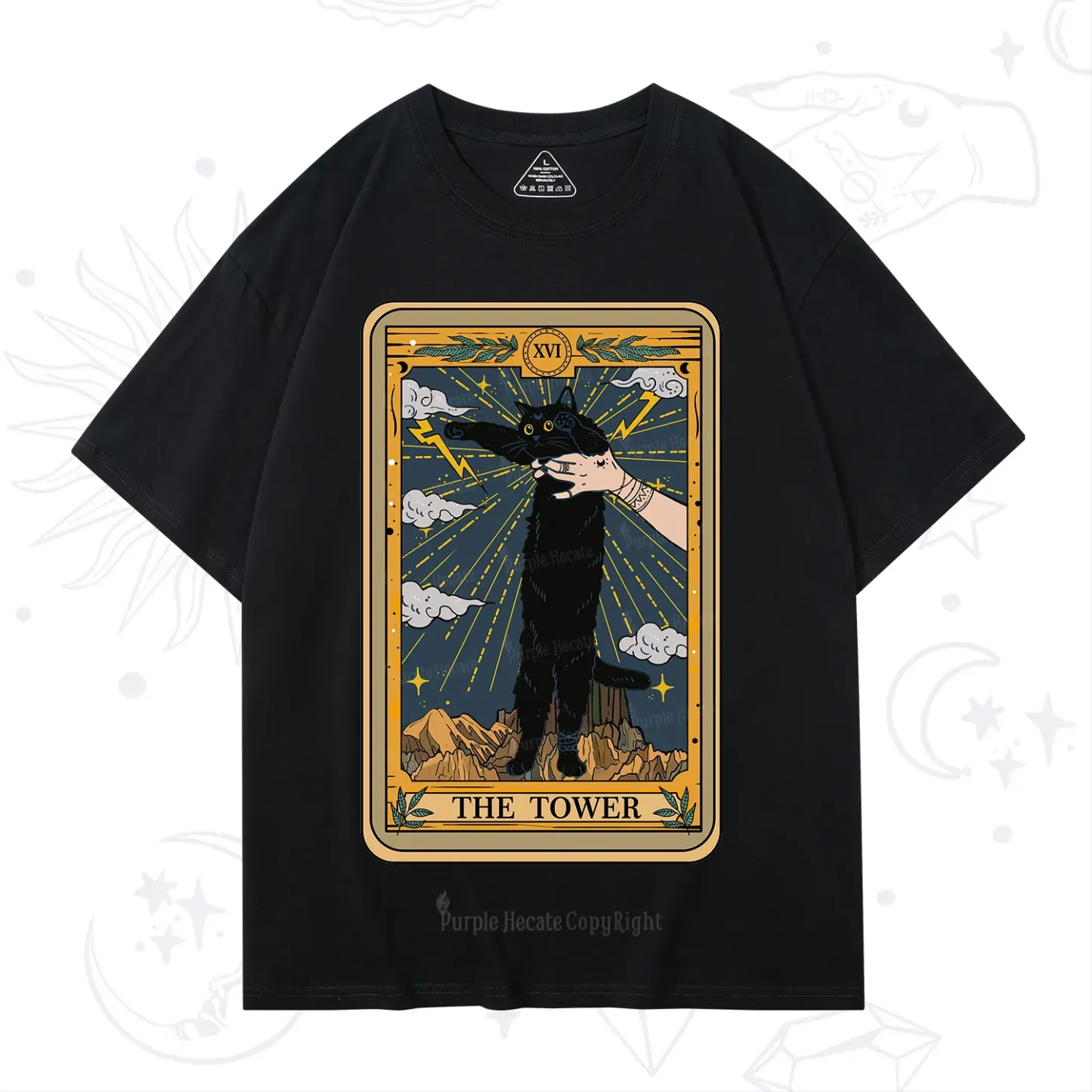 Purplehecate The Tower Cats Tarot T-Shirt