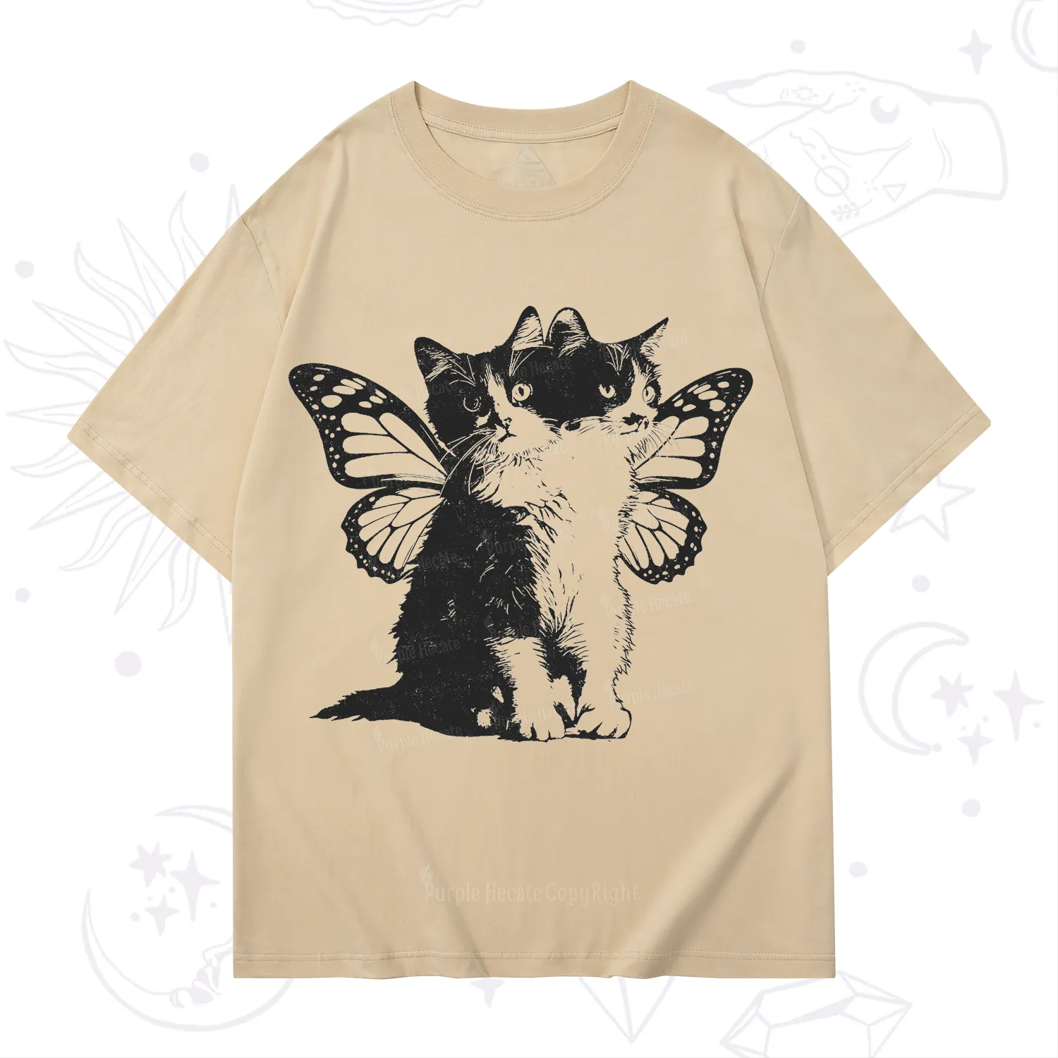 Purplehecate Mystery Butterfly Cat T-Shirt