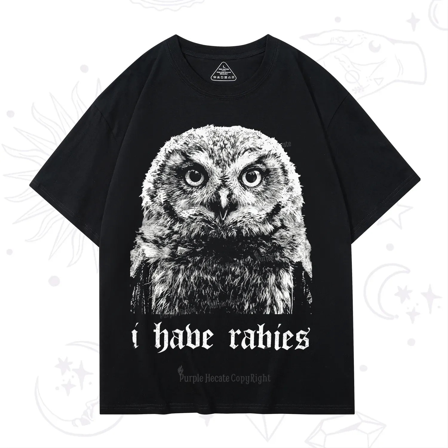 Purplehecate I Have Rabies Owl T-Shirt
