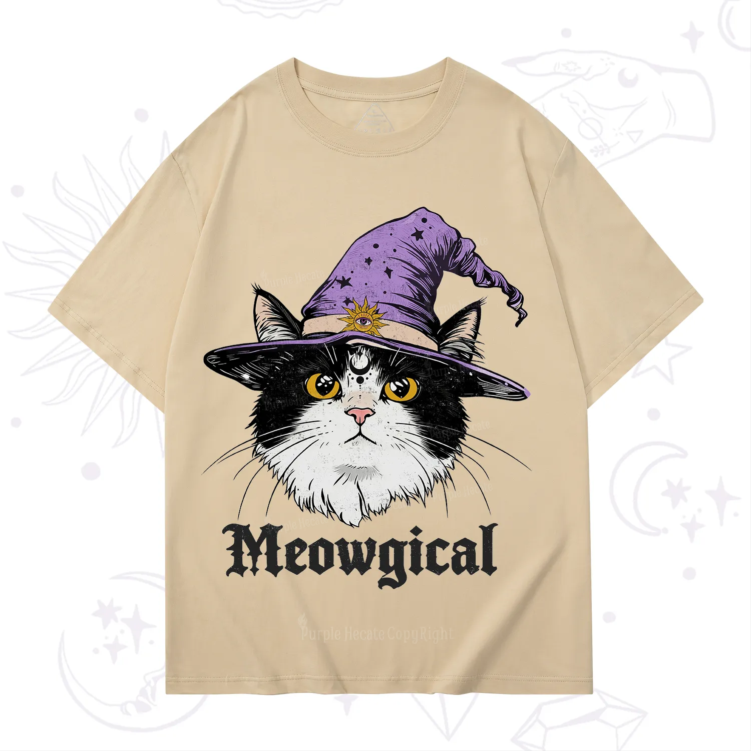 Purplehecate Meowgical Witch Cat T-Shirt
