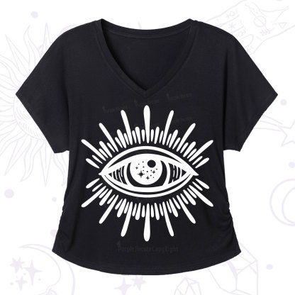 Purplehecate Evil Eye V-Neck T-Shirt