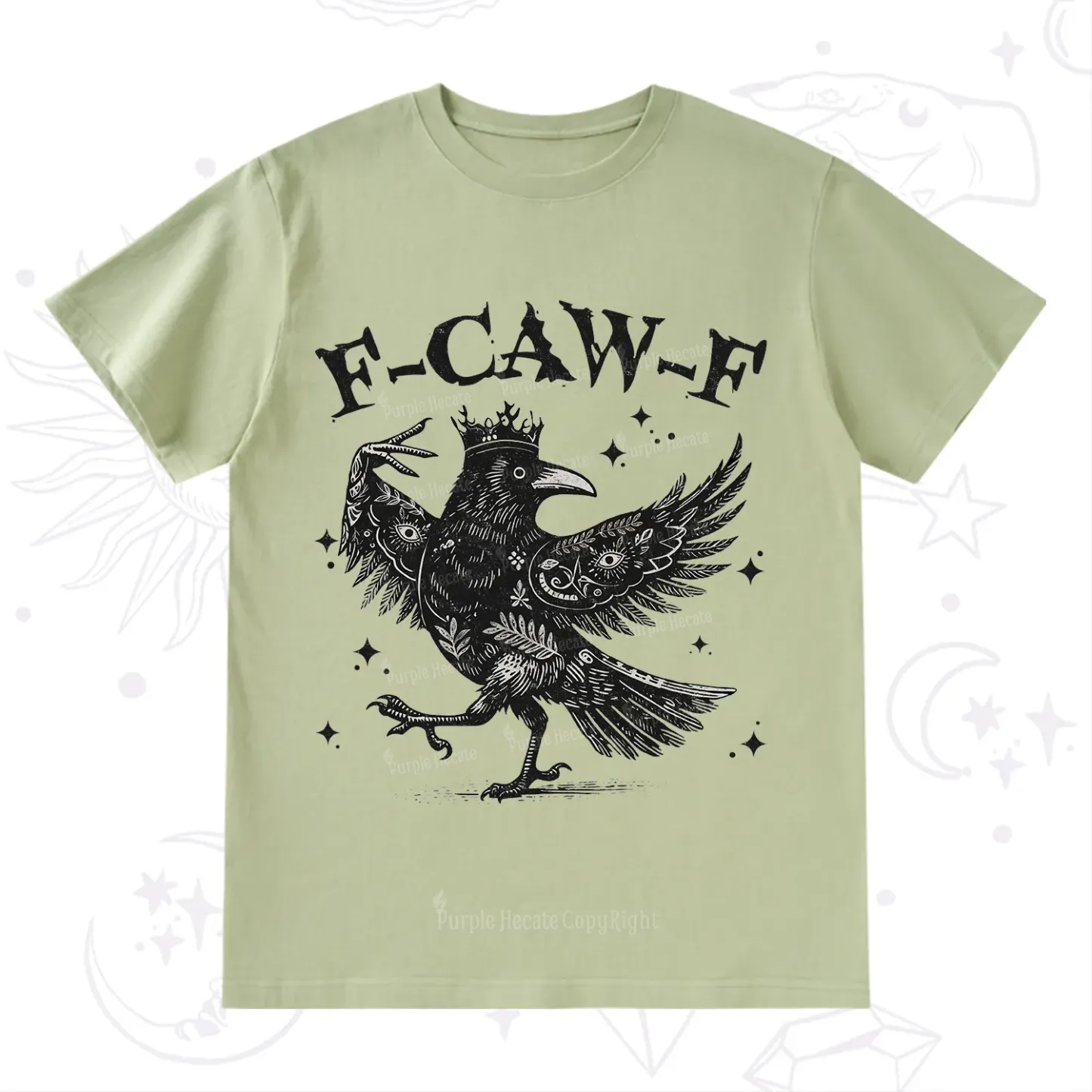 Purplehecate F-caw-f Funny Crow T-Shirt