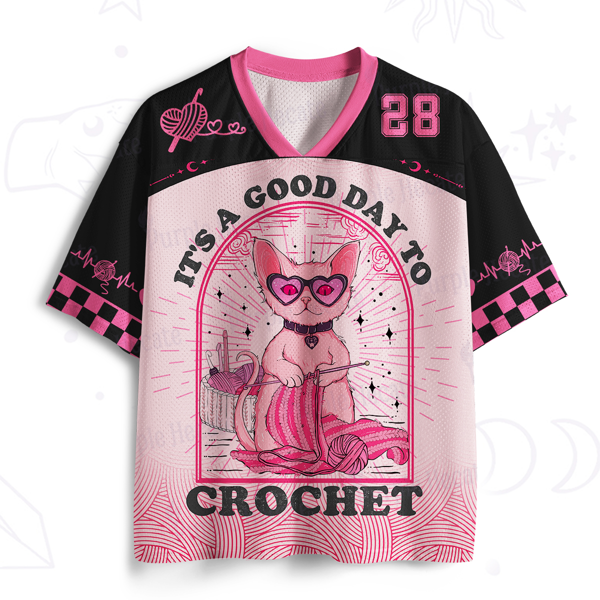 Purplehecate It's A Good Day To Crochet Mesh Jersey