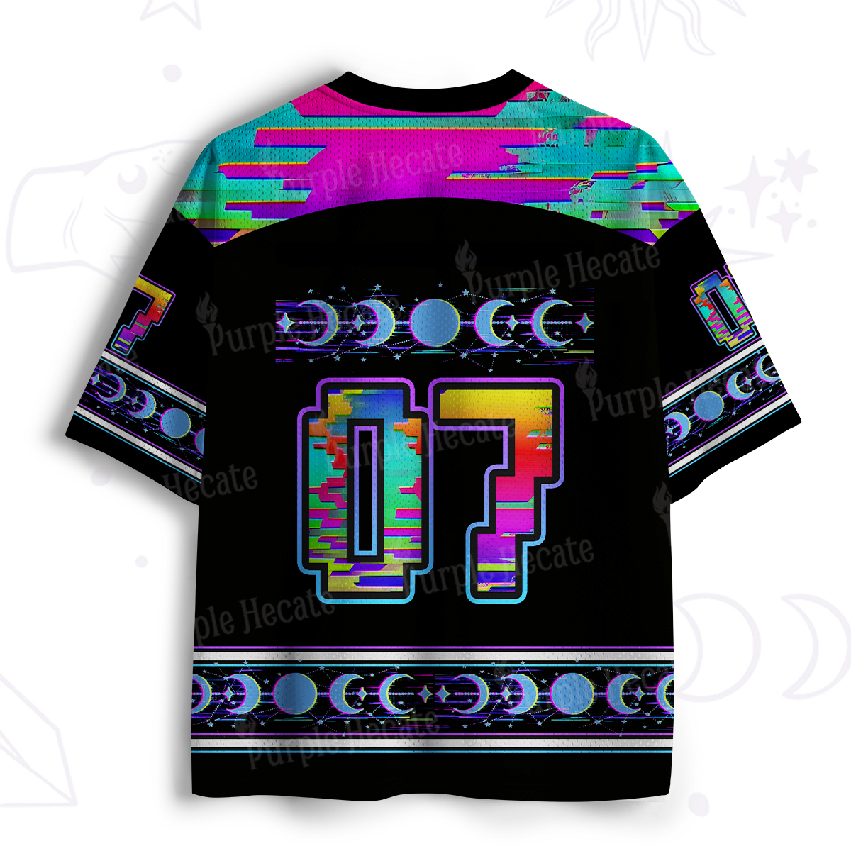 Purplehecate Fairy Wing Cat Moon Phase Fantasy Mesh Jersey