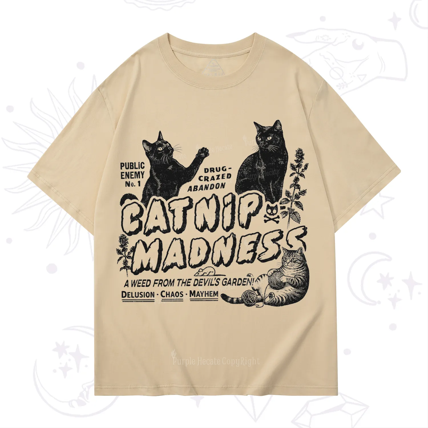 Purplehecate Catnip?Madness Cute?Cat T-Shirt