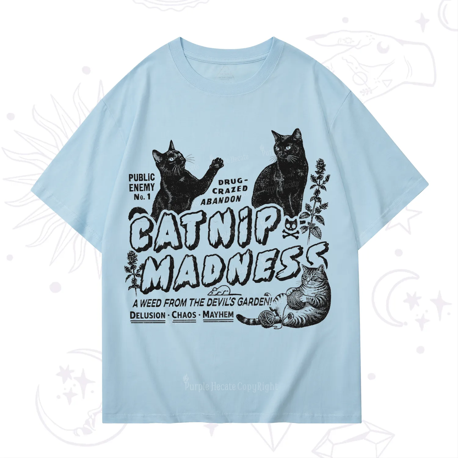 Purplehecate Catnip?Madness Cute?Cat T-Shirt